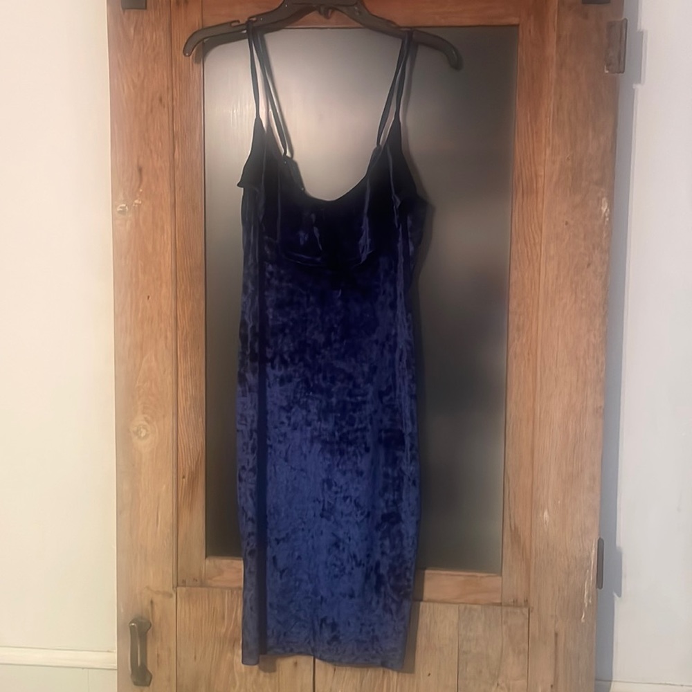 5/$25 Blue velvet slip dress